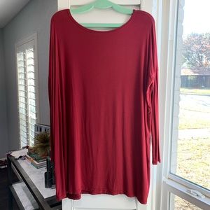 IMPECCABLE PIG | Crimson bamboo long sleeve tunic